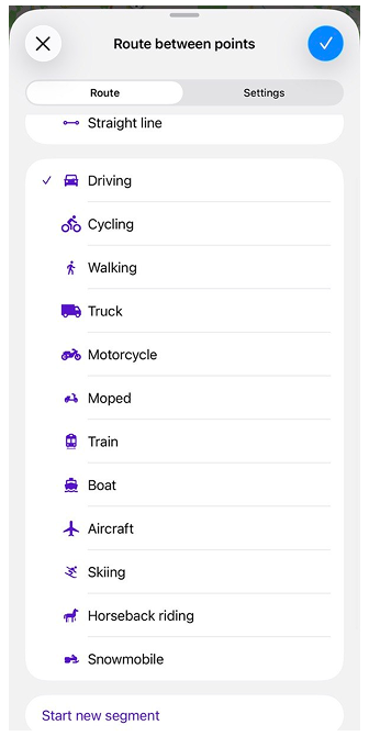 Plan a route ios