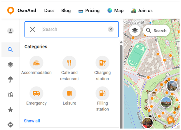 Opciones de búsqueda