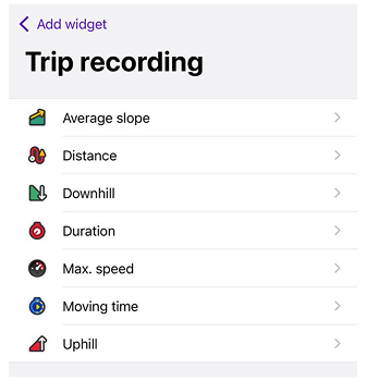 Ajout du widget Distance/Démarrer-Arrêter sur iOS