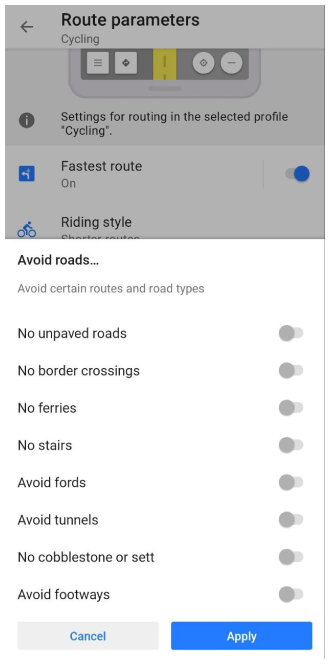 Éviter les routes Android