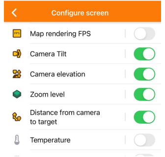 Widgets de position de la caméra 1