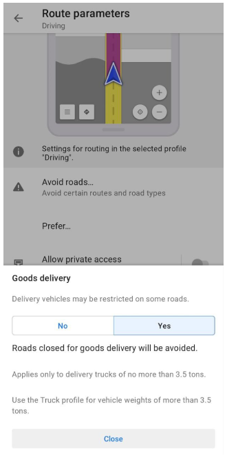 Livraison de marchandises Android