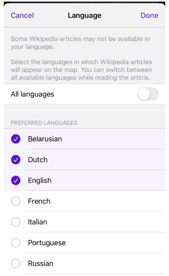 Définir une langue préférée sur iOS