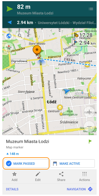 Passer le marqueur Android 1
