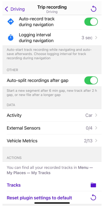 Configuration de l&#39;enregistrement de trajets sur iOS