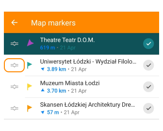 Trier les marqueurs dans une liste Android