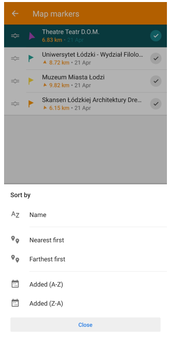 Tri alternatif des marqueurs Android 2