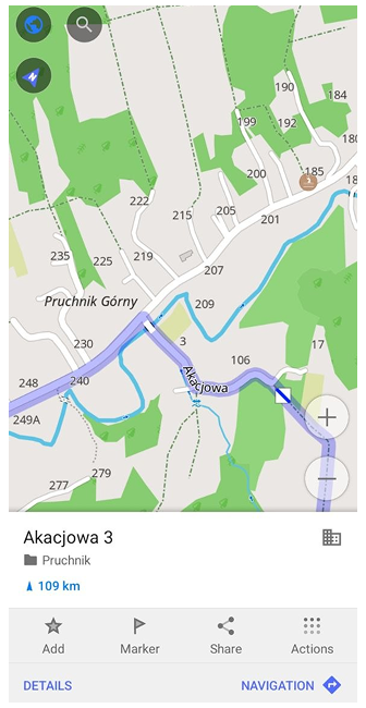 Recherche de rue Android