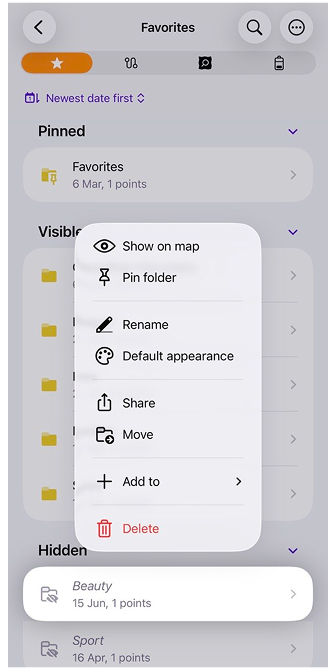 Azioni Preferiti iOS