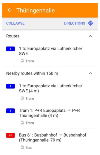 Percorsi trasporto pubblico Android