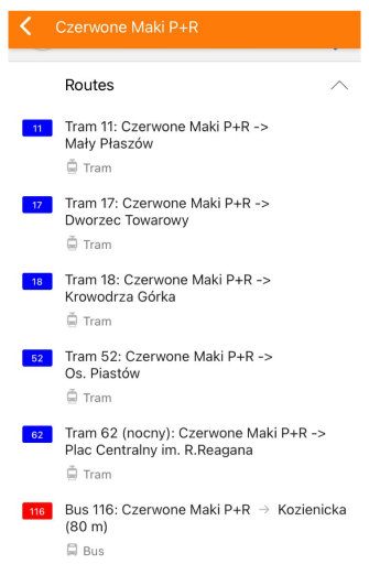 Percorsi trasporto pubblico iOS
