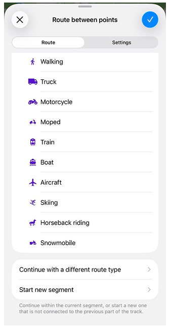 Pianifica un percorso iOS