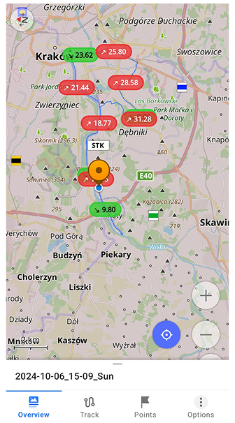 Mappa divisione traccia per salita/discesa