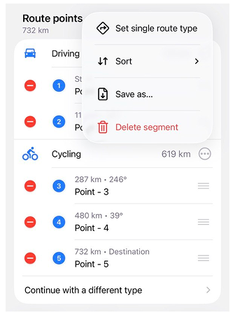 Een route plannen ios