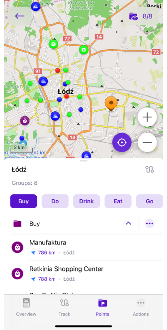 Reisgidsen zoekmenu