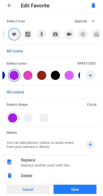 Edycja ulubionego Android