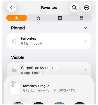 Akcje ulubionych ios