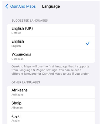 Ogólne ustawienia języka iOS