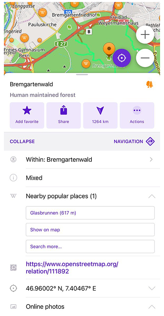 Pobliskie miejsca iOS