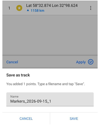 Entrada de coordenadas salvar ponto Android 1