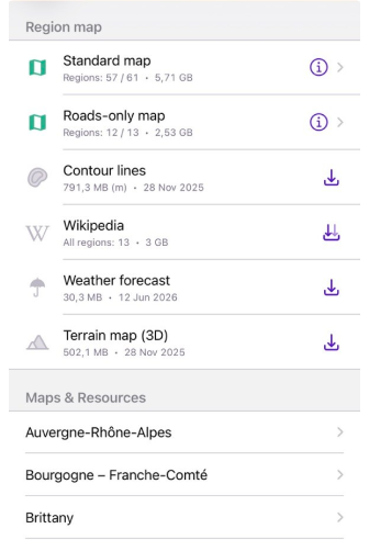 Regionwide maps Android