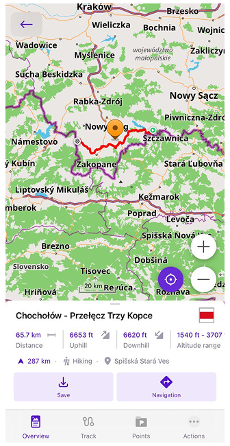 Informações da rota