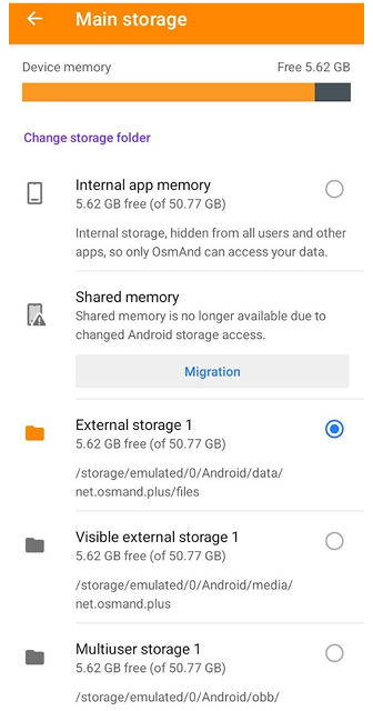 Profiller Depolama Ayarları Android