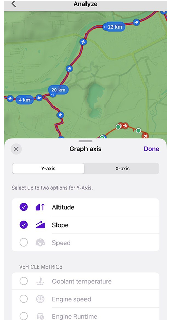 İz menüsü haritada analiz et