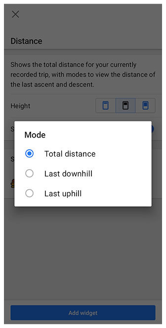 Gezi kaydı widget&#39;ı