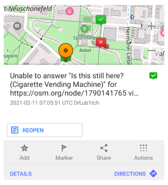 Відкрити нотатку OSM Android