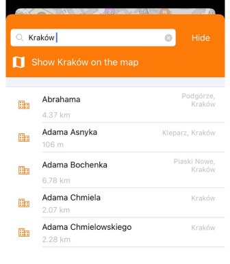 Пошук вулиці iOS