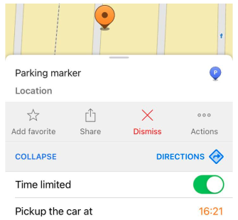 Дія Видалити паркування iOS