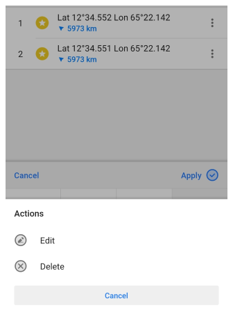 Введення координат зберегти точку Android 2