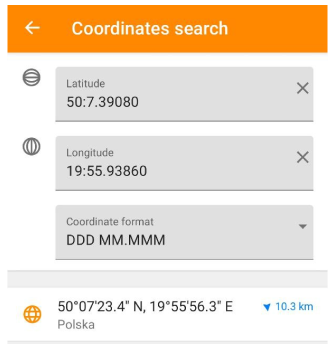 Пошук за координатами Android