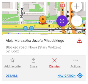 Відхилити уникнену дорогу iOS