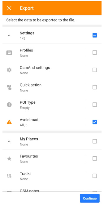 Експорт доріг, які слід уникати на карті Android 1
