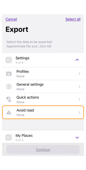 Експорт доріг, які слід уникати на карті iOS 1