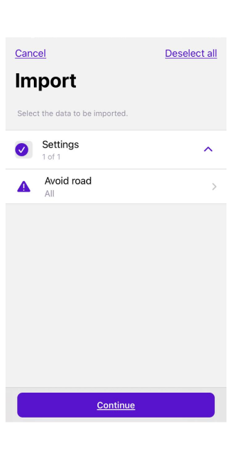 Імпорт доріг, які слід уникати на карті iOS