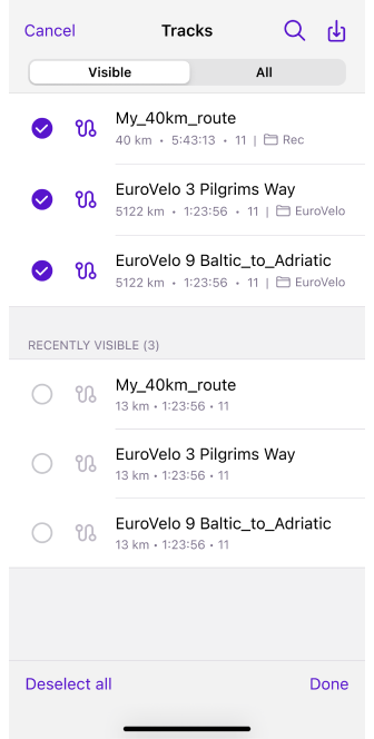 Налаштувати треки карти iOS