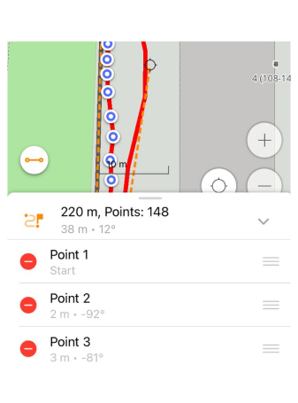 Планування маршруту зміна треку iOS