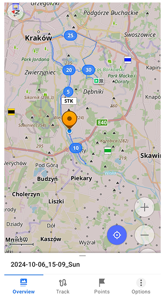 Мапа розділення треку за відстанню