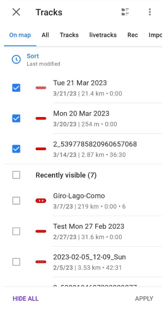 Налаштувати треки карти Android