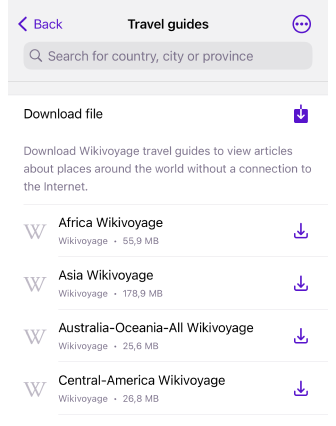 Меню Карт iOS