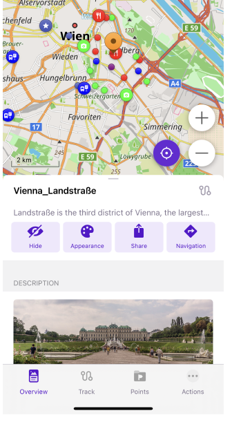 Меню Карт iOS